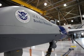 Homeland Security&#39;s Predator B drone can stay aloft conducting surveillance for 20 hours.